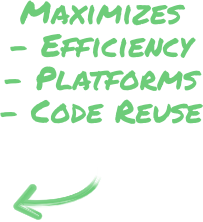 Maximizes Efficiency, Platforms and Code Reuse